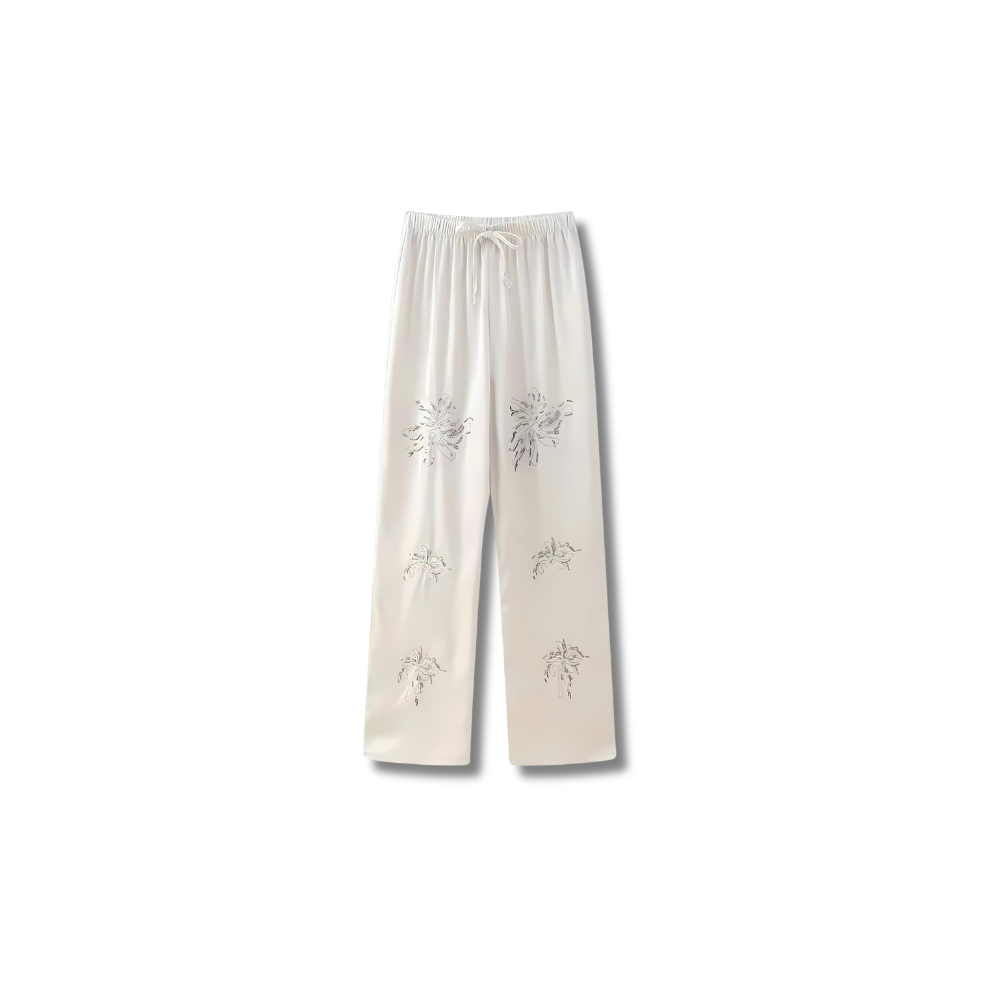 CLAIRE - Kombi Set Bestickte Bluse & weite Hose